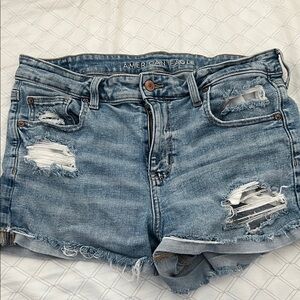 American Eagle Outfitters Women's Ripped Light Blue Jean Shorts